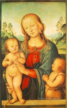 Vierge à l’Enfant et Petit Saint Jean 1505 Renaissance Pietro Perugino Peinture à l'huile